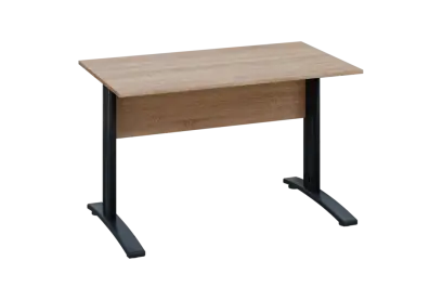 EPK 27 - 12 stůl kancelářský, kovová podnož černá, deska 25 mm, široký 1200 mm, dub bardolino